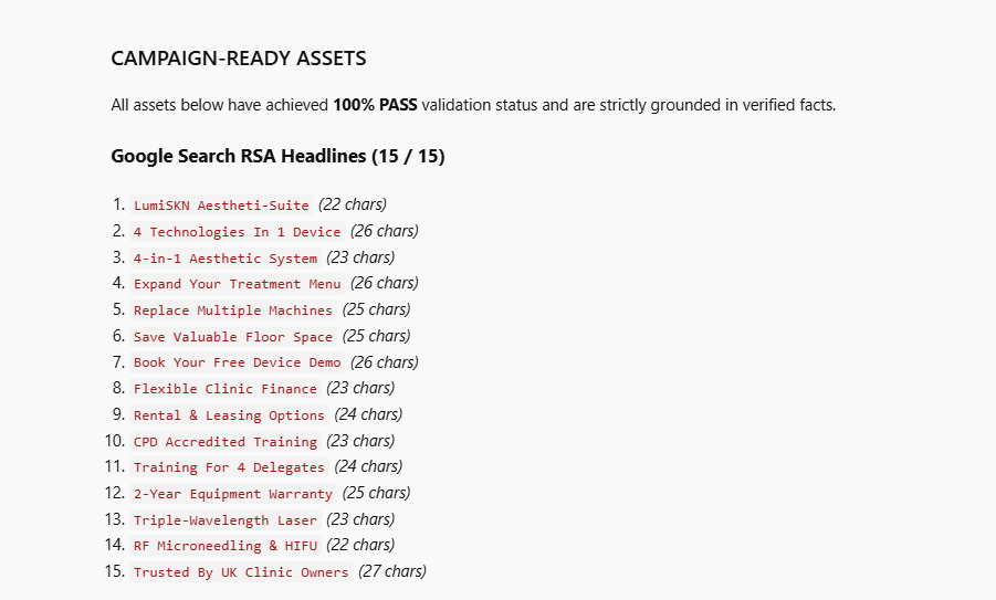 Final Google Search RSA descriptions